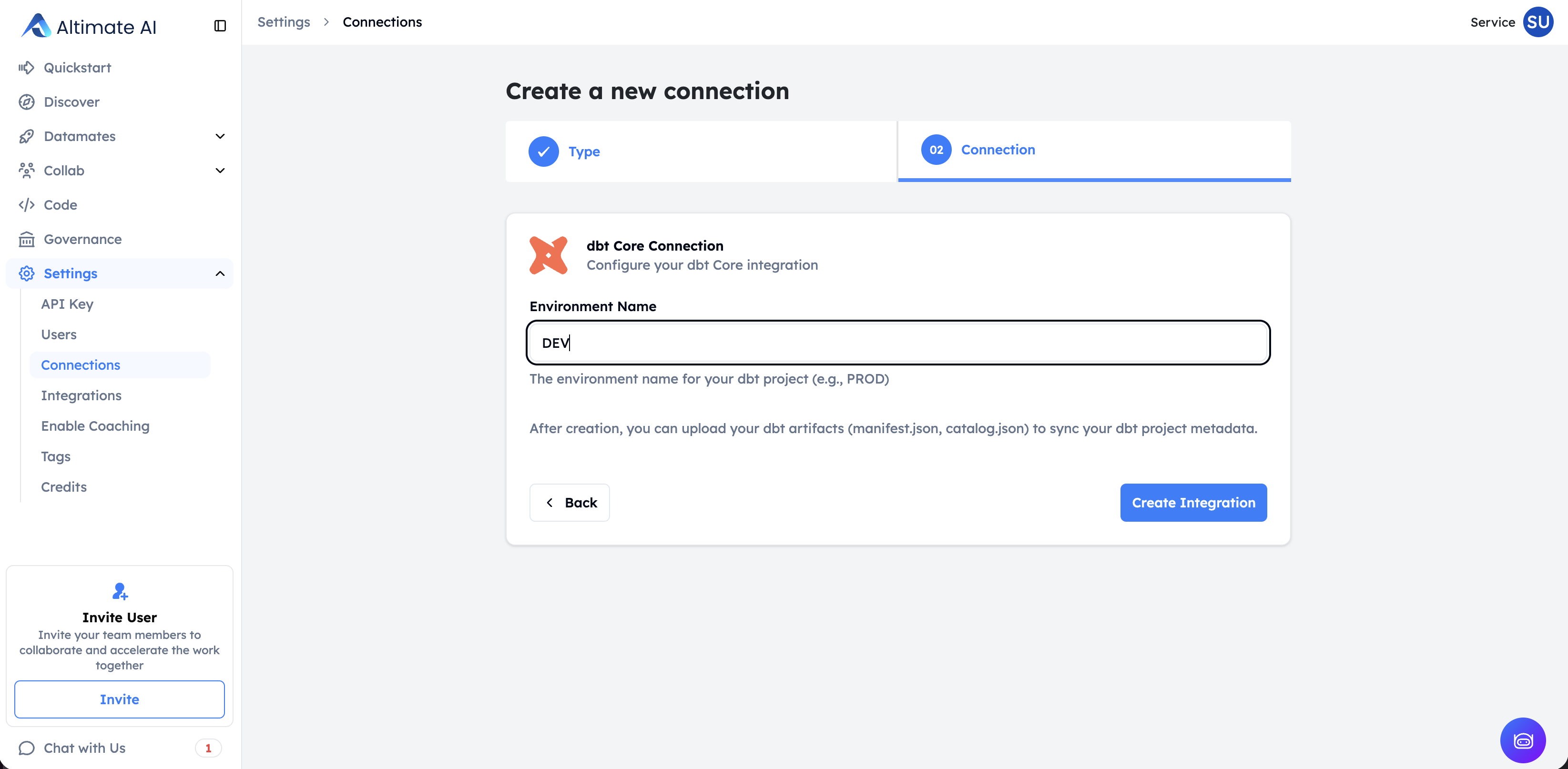 Final Create DBT Core Connection