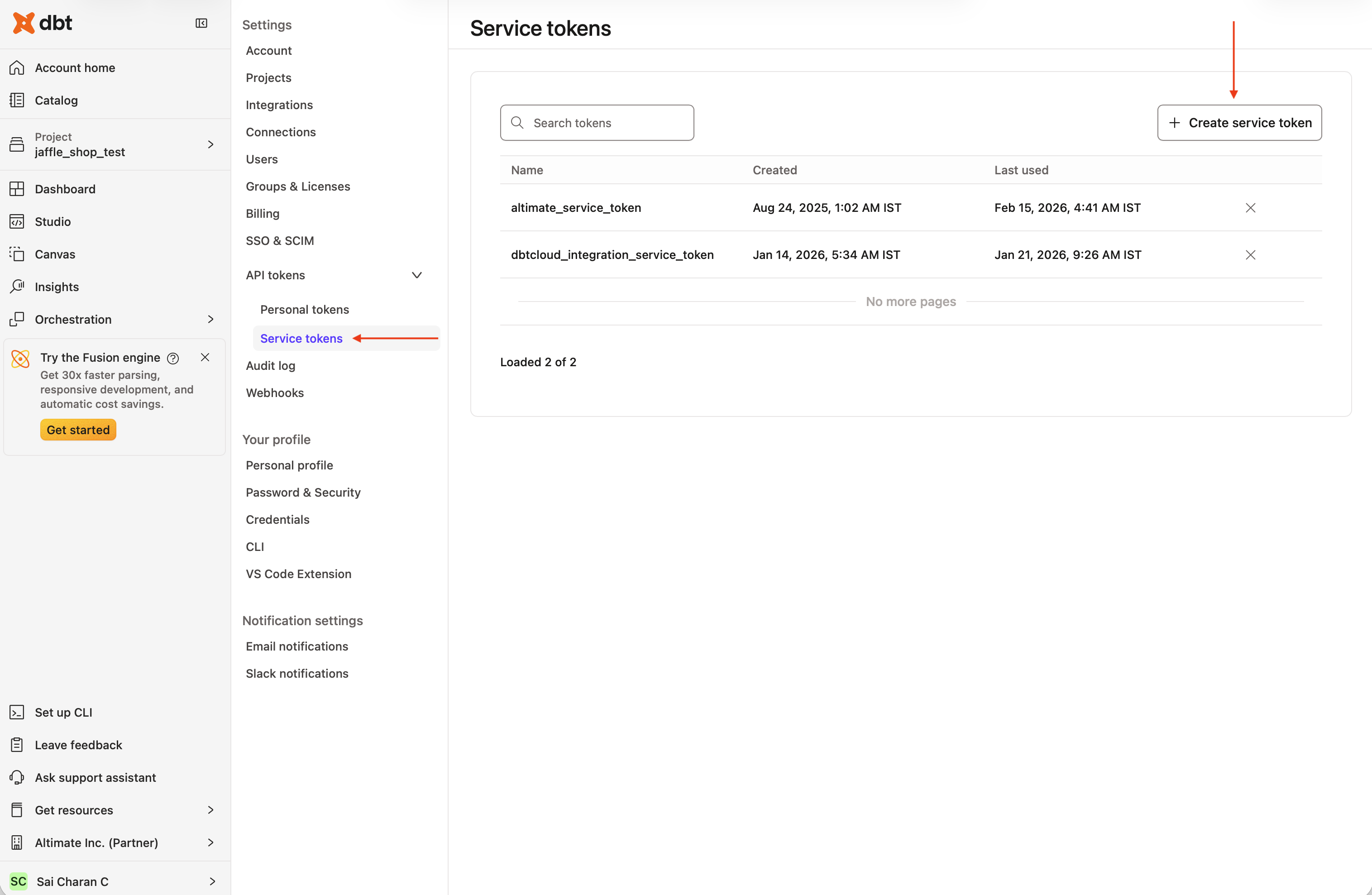 DBT Cloud Connection