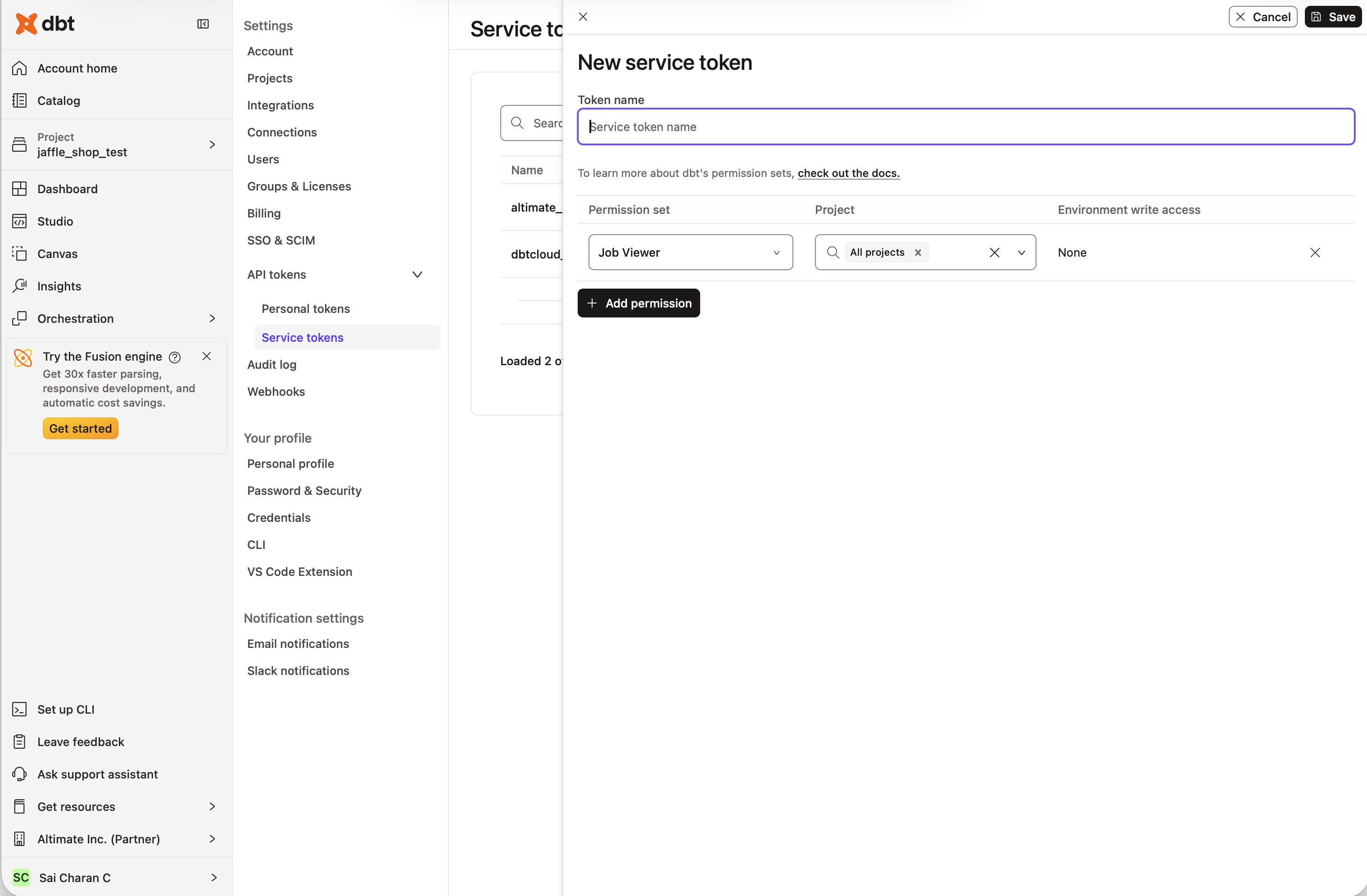 DBT Cloud Connection