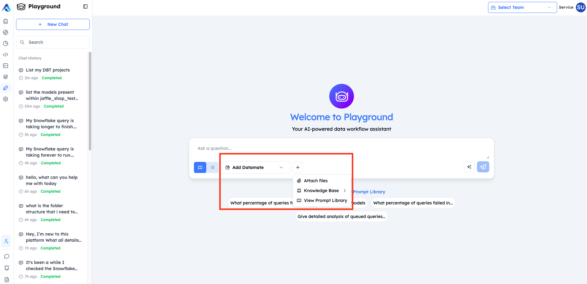 Playground Datamates and Knowledge Base