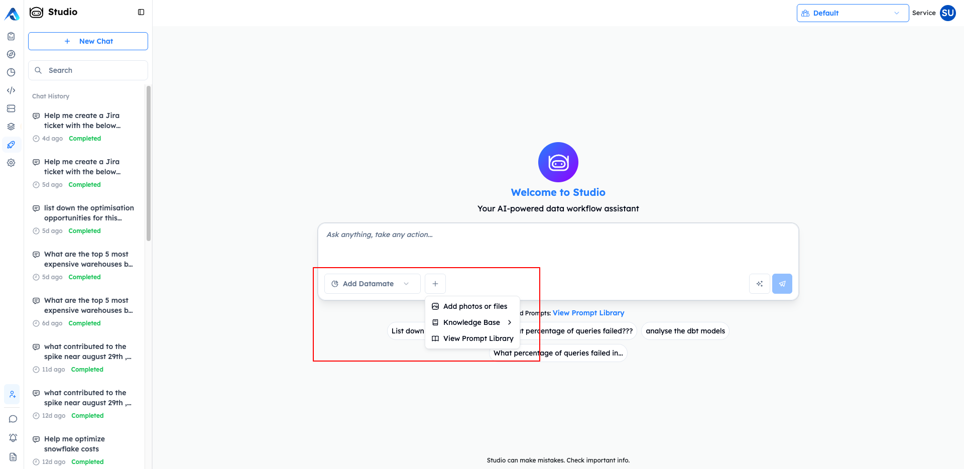Studio Datamates and Knowledge Base